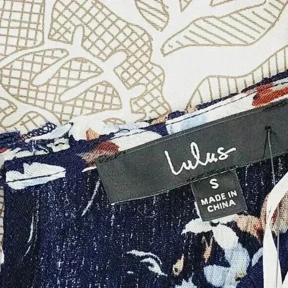 NWT Lulu's Women's Mini Tunic Dress Size S floral Long sleeve Button Back - Picture 6 of 11